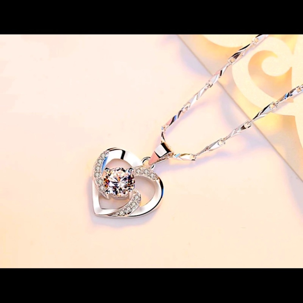STERLING SLIVER heart necklace